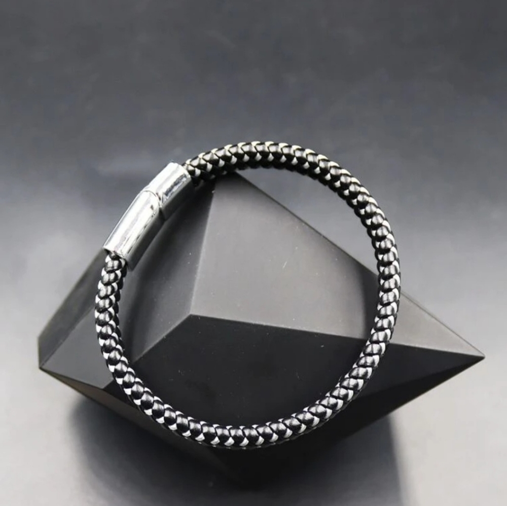 Men Two Tone Braided Bracelet